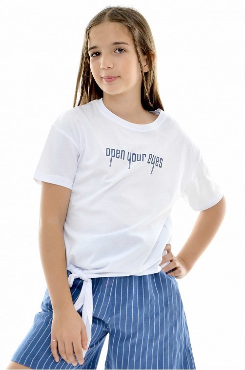 Хлопковая футболка для девочки Blueland