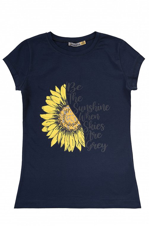 Футболка для девочки FIRST KIDS 6631673 синий купить оптом в HappyWear.ru
