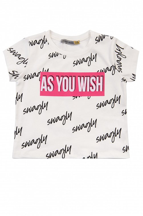 Футболка для девочки FIRST KIDS 6631675 белый купить оптом в HappyWear.ru