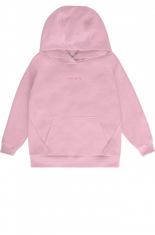 Теплое худи для девочки из футера с начесом Bossa Nova