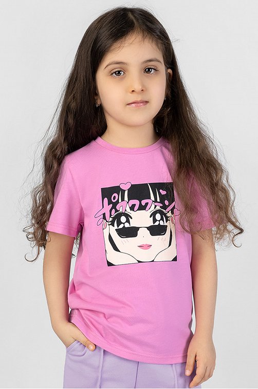 Хлопковая футболка из супрема для девочки Bossa Nova