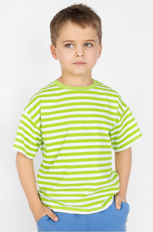 Хлопковая футболка оверсайз для мальчика Bossa Nova