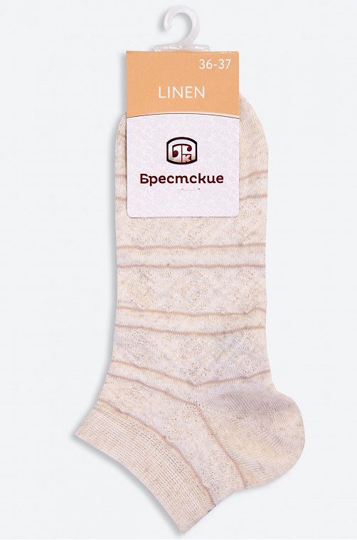 Женские укороченные носки с добавлением вискозы и льна Брестские