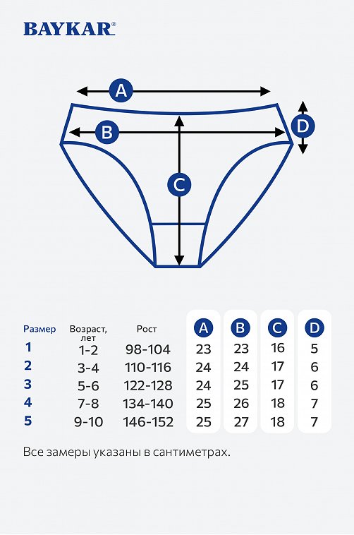 Трусы для девочки Baykar
