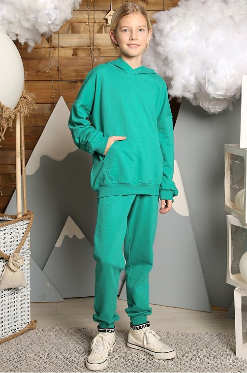 Детский костюм из футера двухнитки Baby Style 6683845 голубой купить оптом в HappyWear.ru