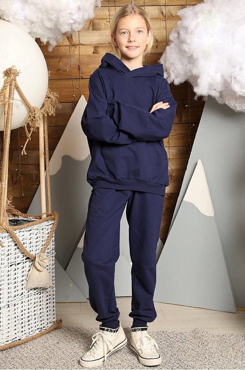 Детский костюм из футера двухнитки Baby Style 6683848 синий купить оптом в HappyWear.ru