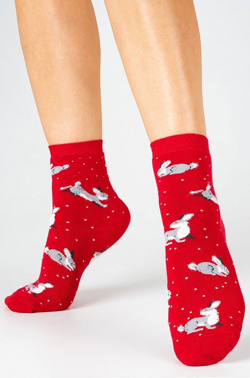 Женские махровые носки Красная ветка