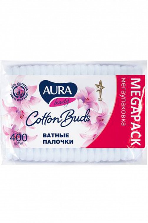 Ватные палочки Aura Beauty Cotton buds 400 шт AURA