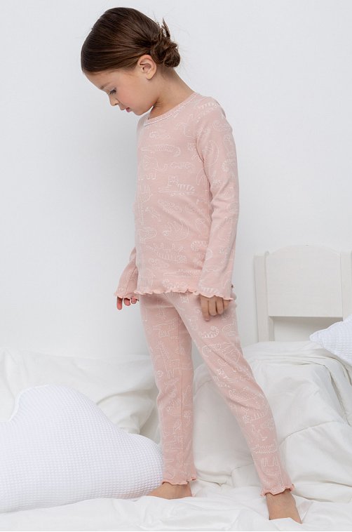 Хлопковая пижама для девочки Crockid