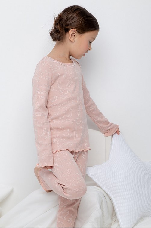 Хлопковая пижама для девочки Crockid