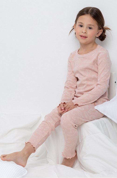 Хлопковая пижама для девочки Crockid