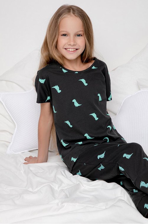 Хлопковая пижама для девочки Crockid