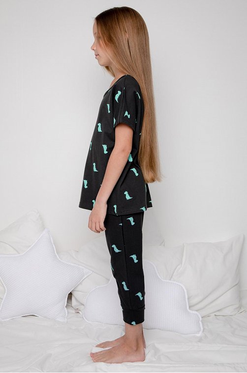 Хлопковая пижама для девочки Crockid