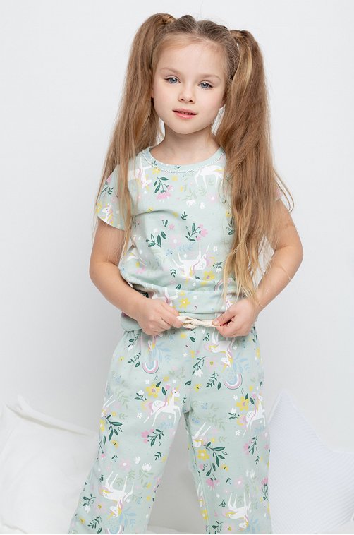 Хлопковая пижама для девочки Crockid