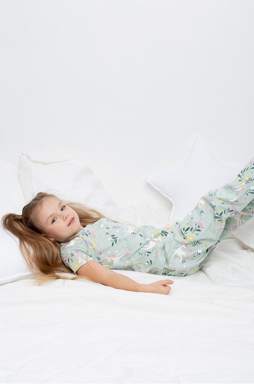 Хлопковая пижама для девочки Crockid