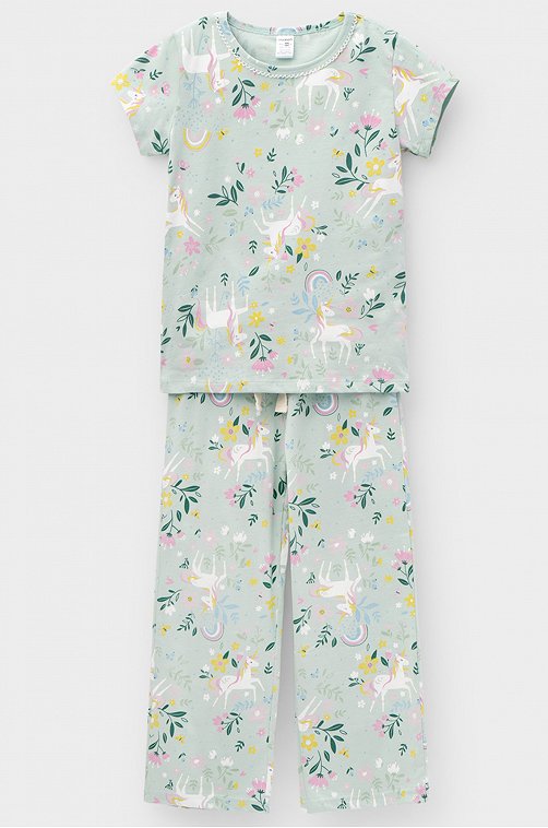 Хлопковая пижама для девочки Crockid