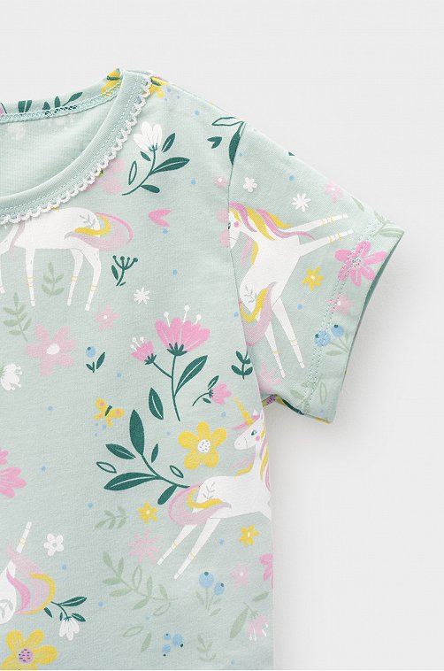 Хлопковая пижама для девочки Crockid