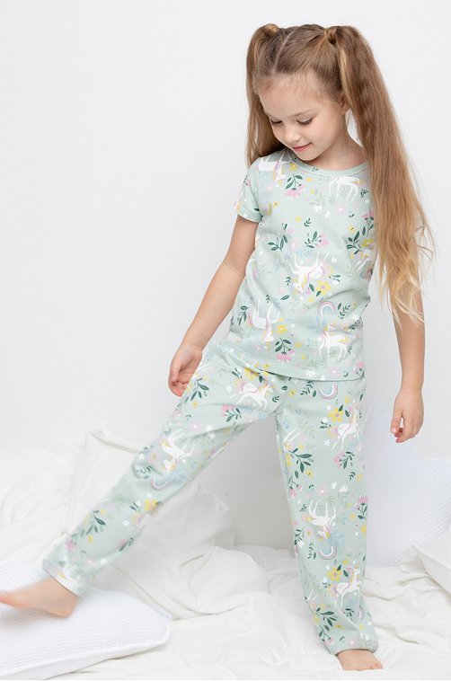 Хлопковая пижама для девочки Crockid
