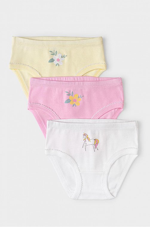 Трусы для девочки из рибаны 3 шт. Crockid