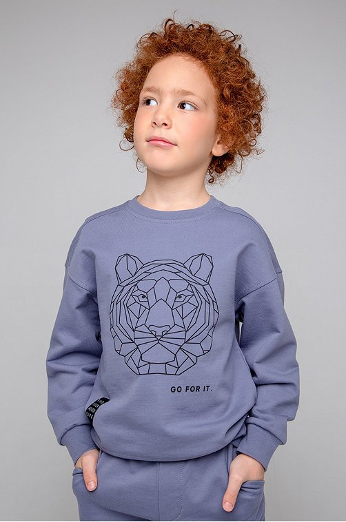 Джемпер для мальчика из петельчатого футера Crockid