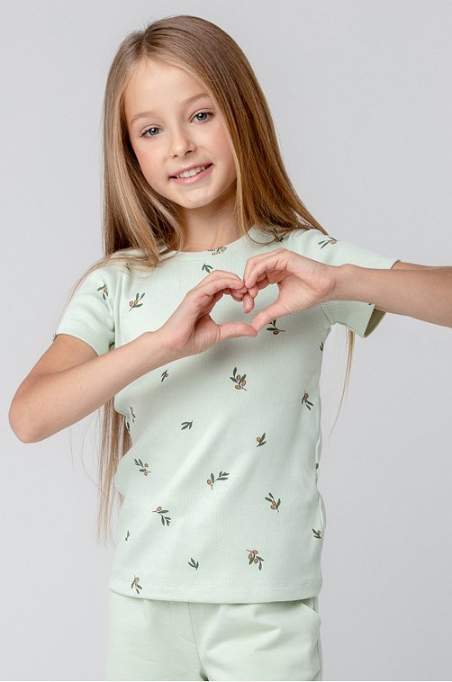 Хлопковая футболка для девочки Crockid