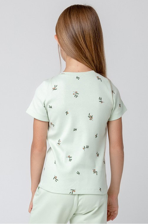 Хлопковая футболка для девочки Crockid