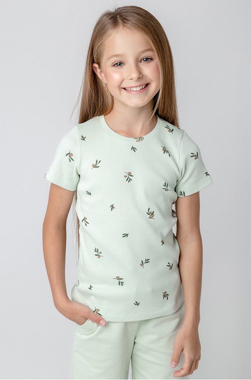 Хлопковая футболка для девочки Crockid