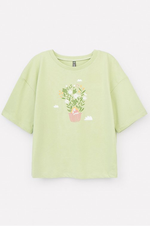 Футболка оверсайз из супрема для девочки Crockid