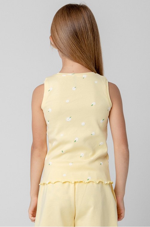 Майка в рубчик из кашкорсе для девочки Crockid