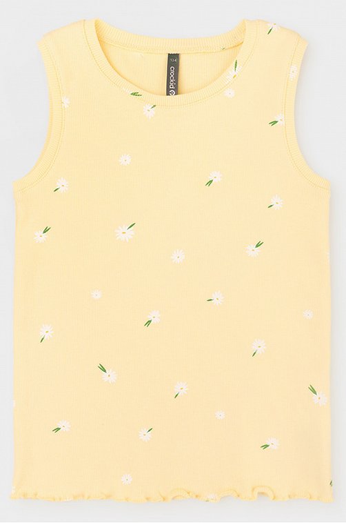 Майка в рубчик из кашкорсе для девочки Crockid