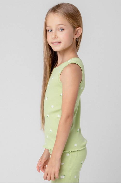 Майка в рубчик из кашкорсе для девочки Crockid