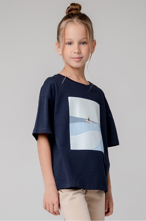 Футболка оверсайз из супрема для девочки Crockid