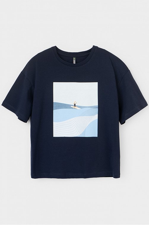 Футболка оверсайз из супрема для девочки Crockid