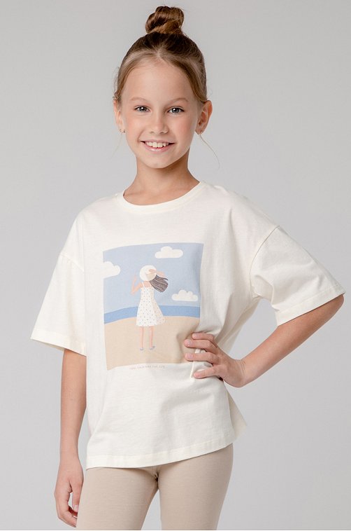 Футболка оверсайз из супрема для девочки Crockid