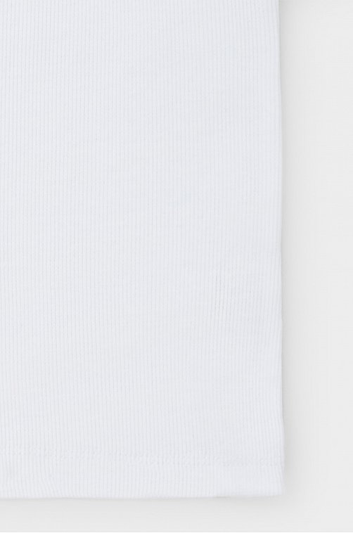 Водолазка для девочки с коротким рукавом и воротником-стойкой в рубчик Crockid