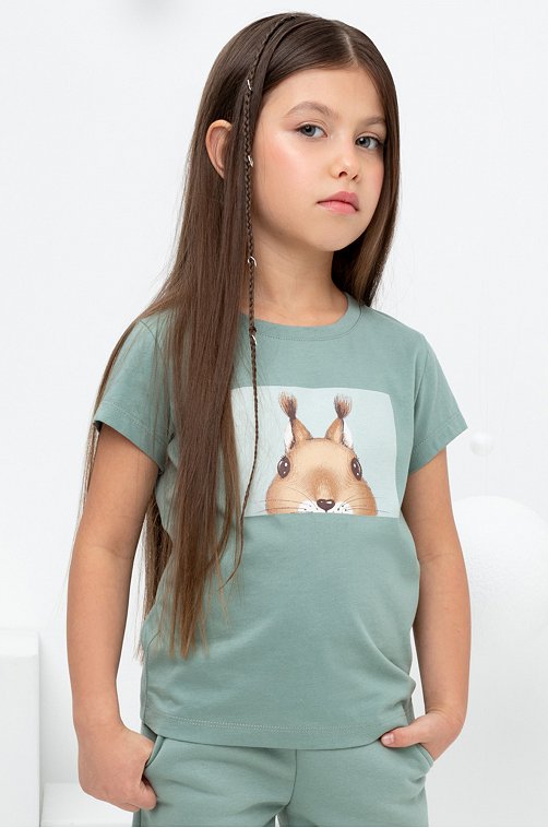 Футболка для девочки из супрема Crockid