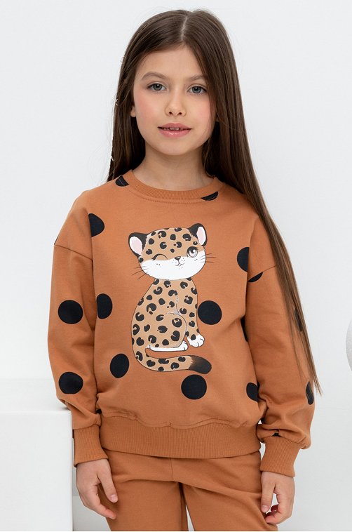 Джемпер из футера с начесом для девочки Crockid