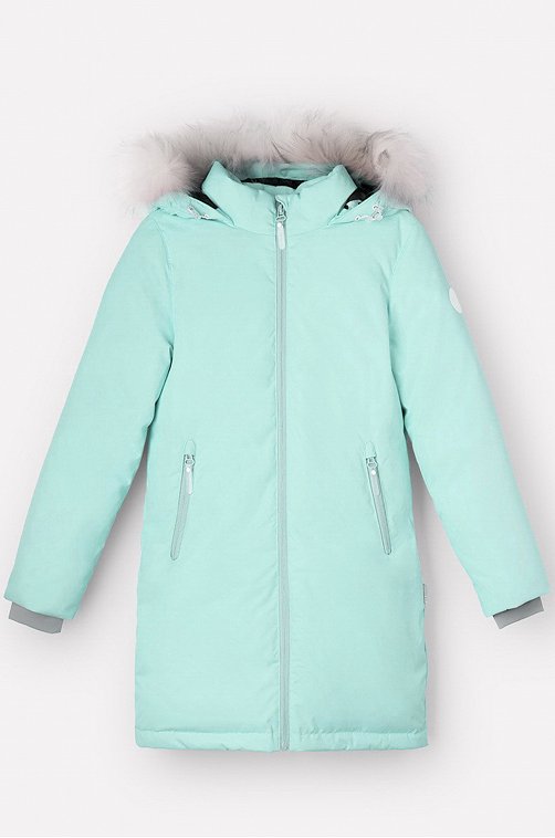 Зимнее пальто для девочки с натуральным утеплителем Crockid