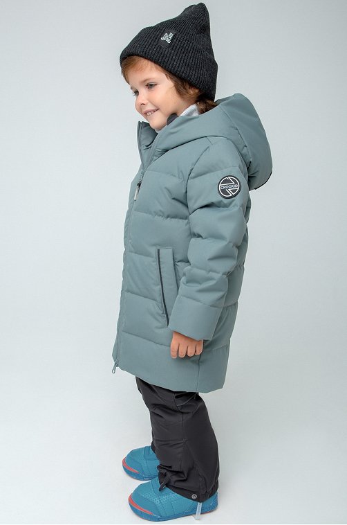 Зимнее пальто для мальчика с натуральным утеплителем Crockid
