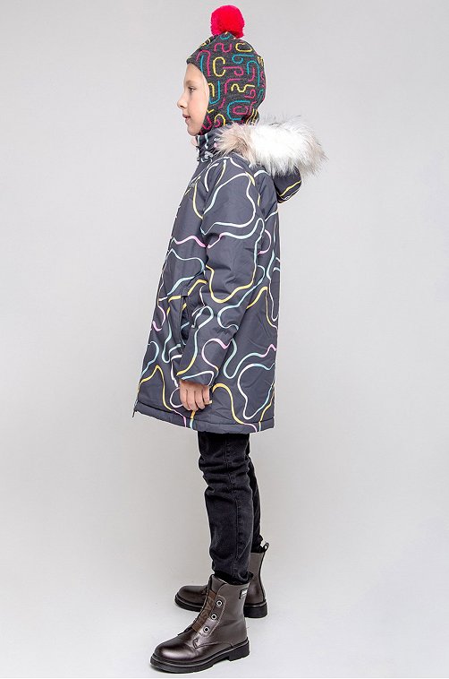 Зимнее пальто для девочки с легким утеплителем Crockid