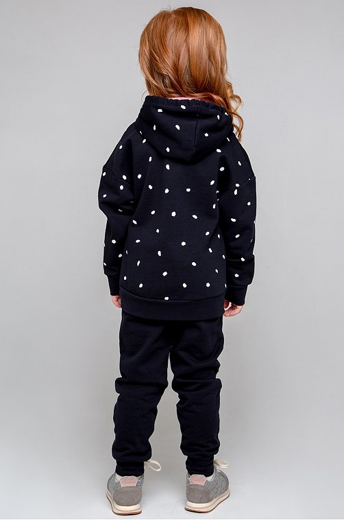 Теплые брюки для девочки из футера трехнитки с начёсом Crockid