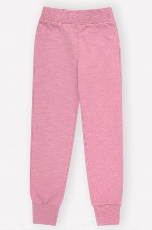 Теплые брюки для девочки из футера с начесом Crockid