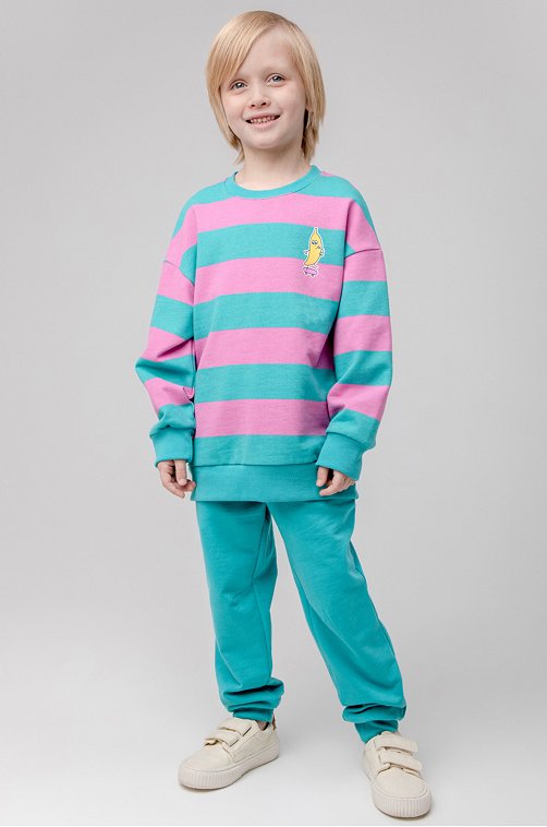 Детские хлопковые брюки из петельчатого футера Crockid