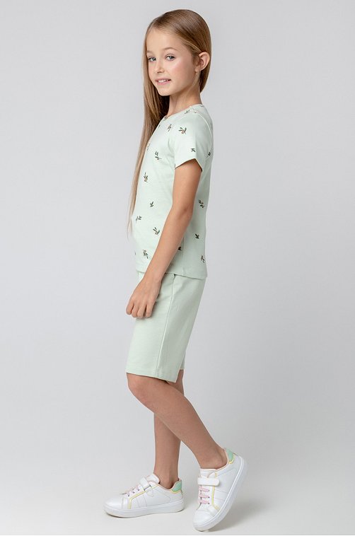 Удлиненные шорты из петельчатого футера для девочки Crockid