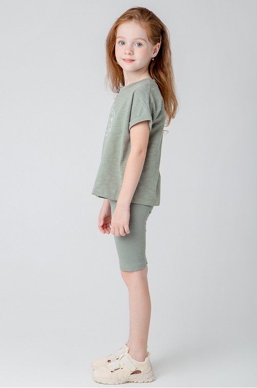 Велосипедки в рубчик из кашкорсе для девочки Crockid