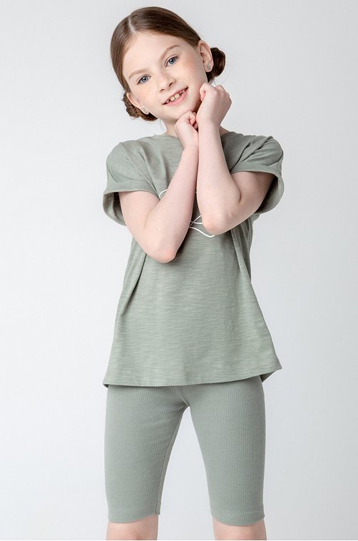 Велосипедки в рубчик из кашкорсе для девочки Crockid