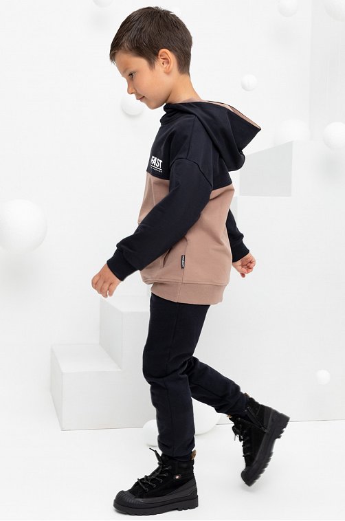 Брюки для мальчика из футера с начесом Crockid