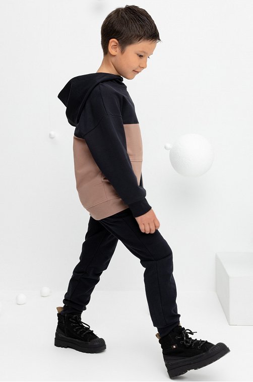 Брюки для мальчика из футера с начесом Crockid