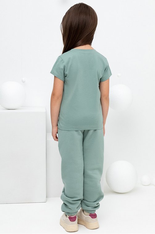 Теплые брюки для девочки из футера с начесом Crockid