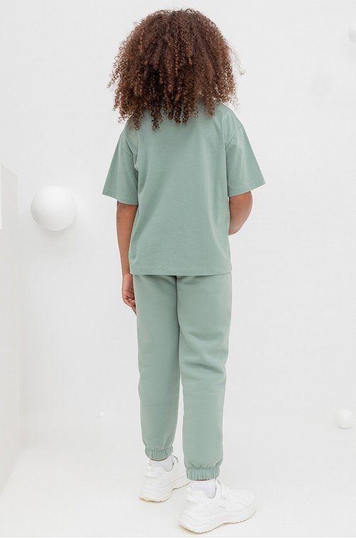 Теплые брюки для девочки из футера с начесом Crockid